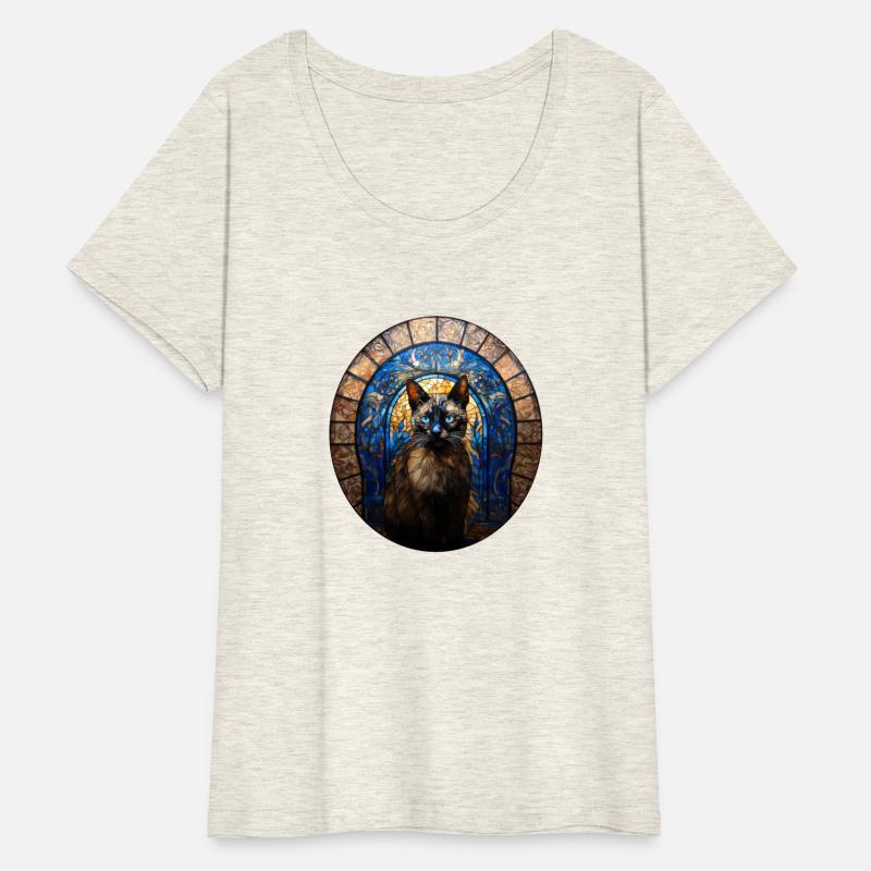 Siamese cat in stained glass