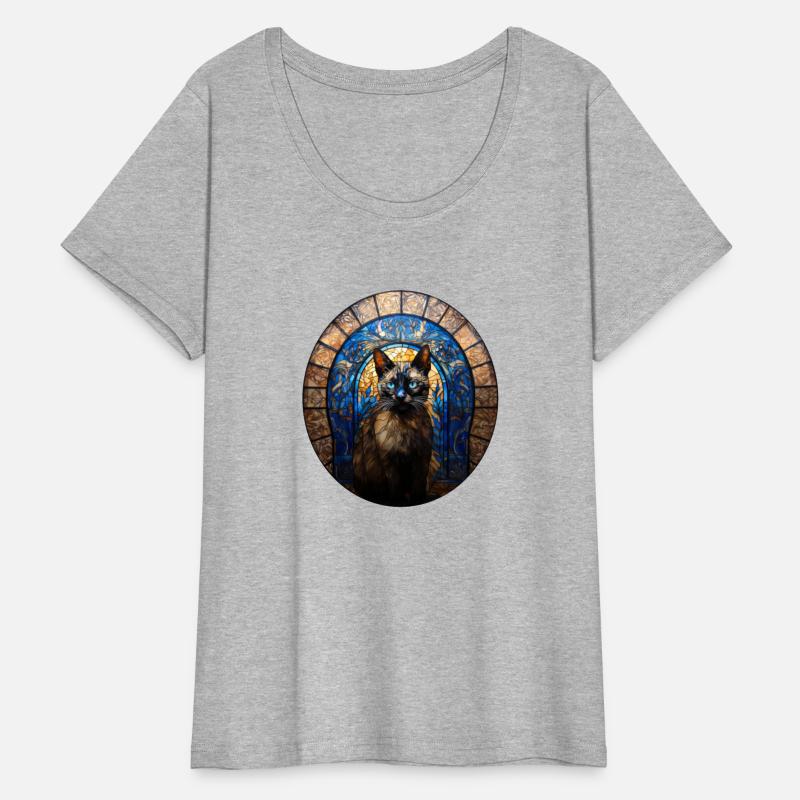 Siamese cat in stained glass