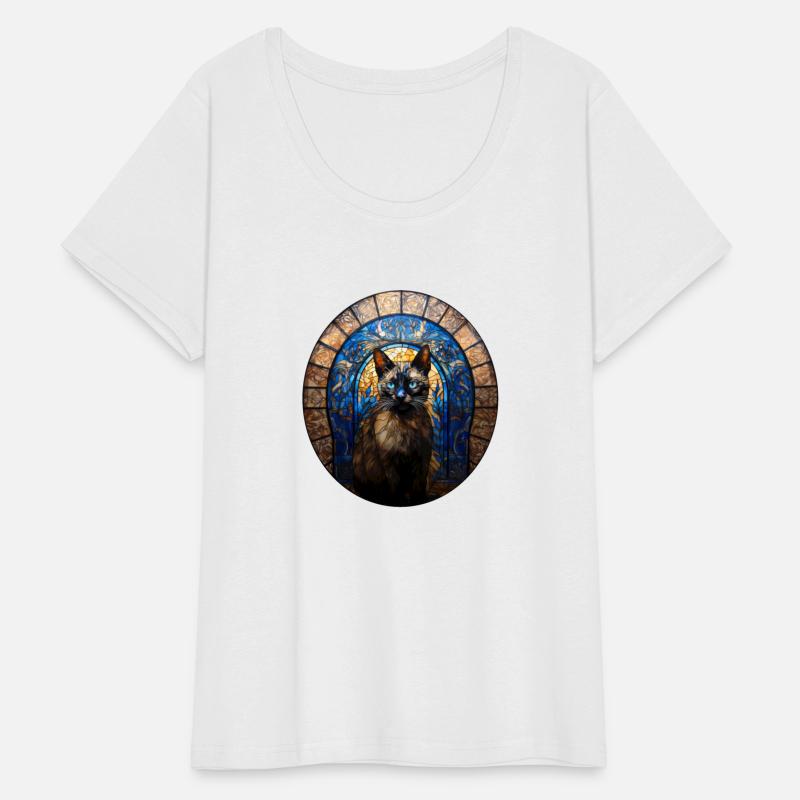 Siamese cat in stained glass