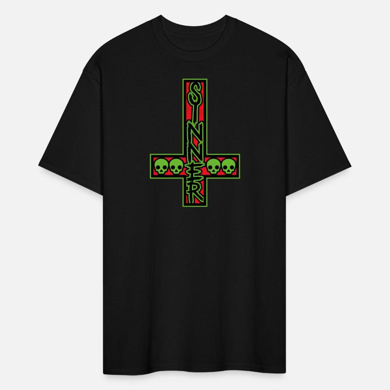 Sinner On Inverted Cross Red And Green