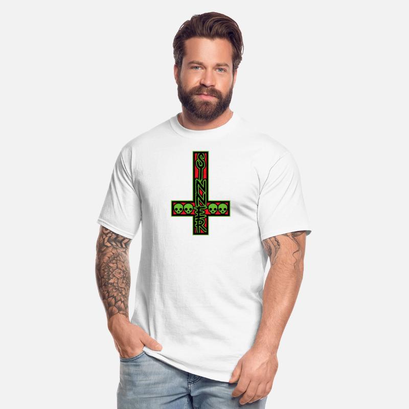 Sinner On Inverted Cross Red And Green