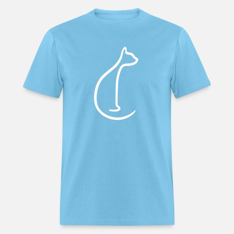 Sitting Cat Beauty Line Silhouette Shadow Outline