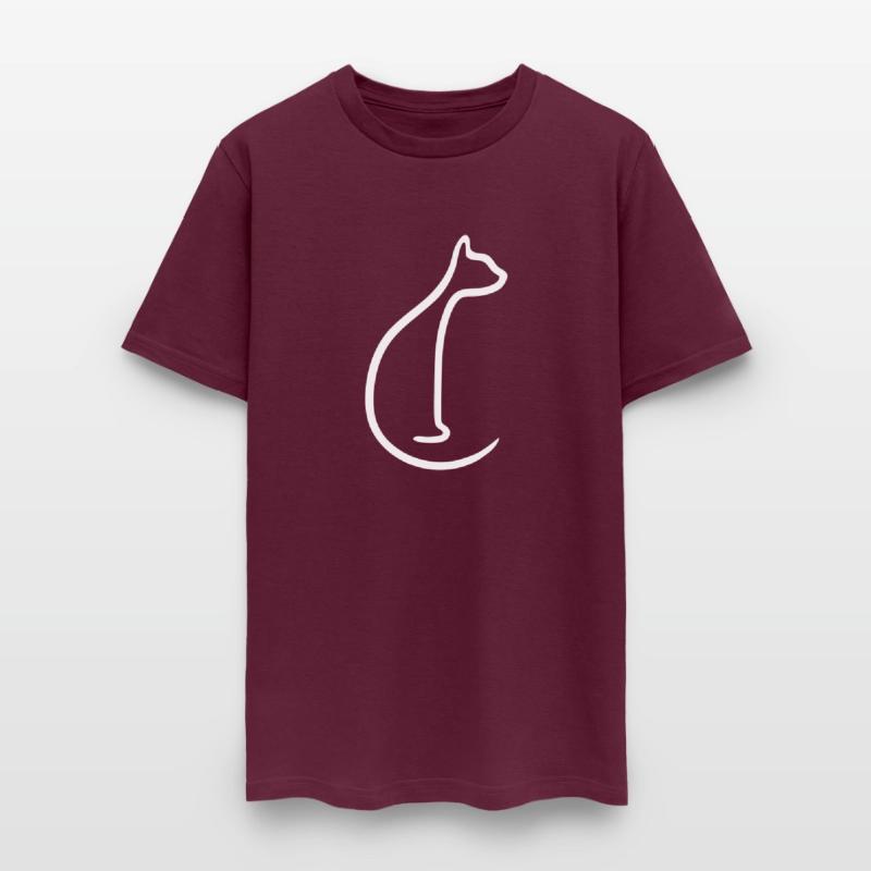 Sitting Cat Beauty Line Silhouette Shadow Outline