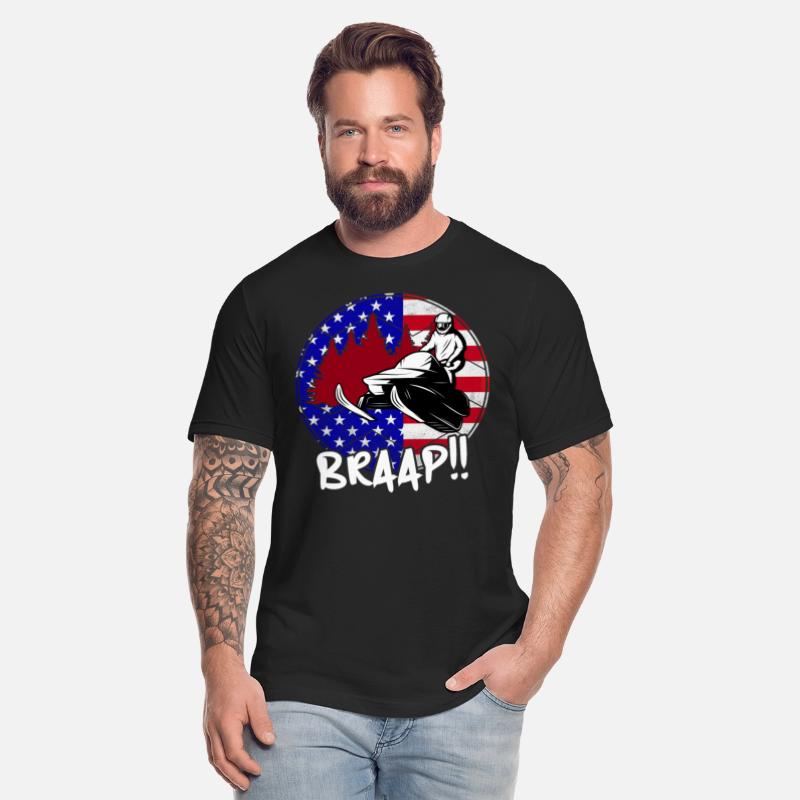 Snowmobile USA Flag Snowmobile Winter