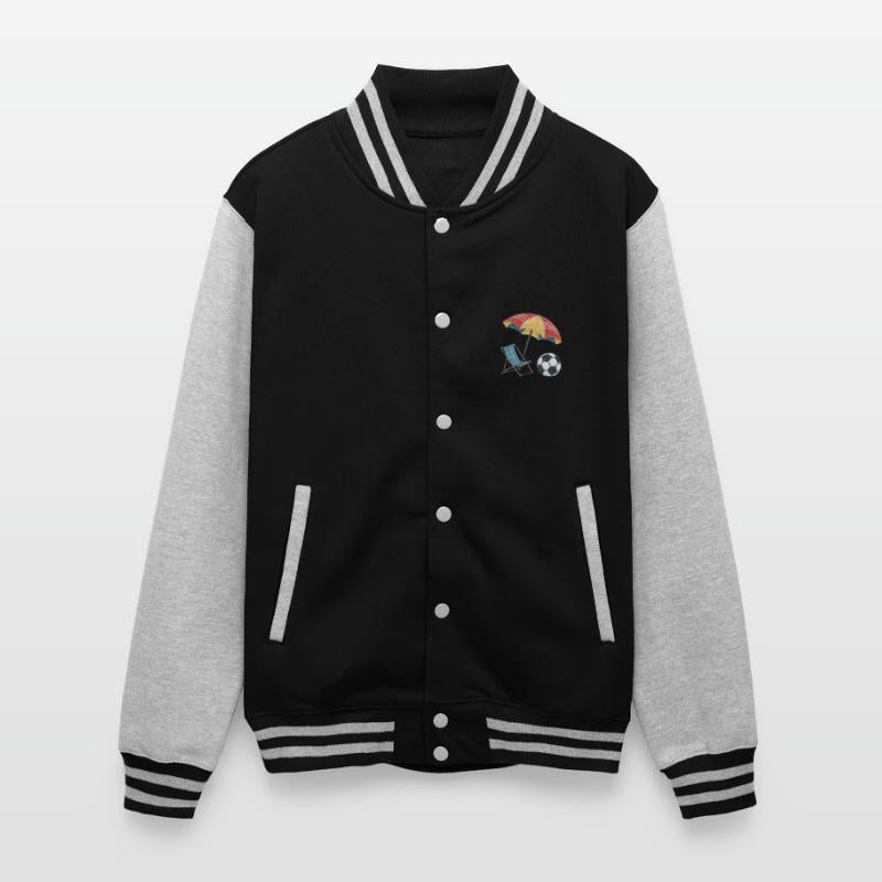 Soccer Ball on the Beach with Chair and Parasol