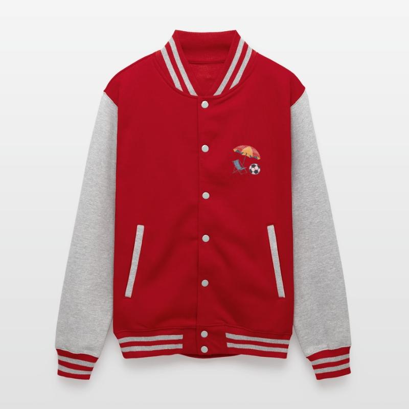 Soccer Ball on the Beach with Chair and Parasol