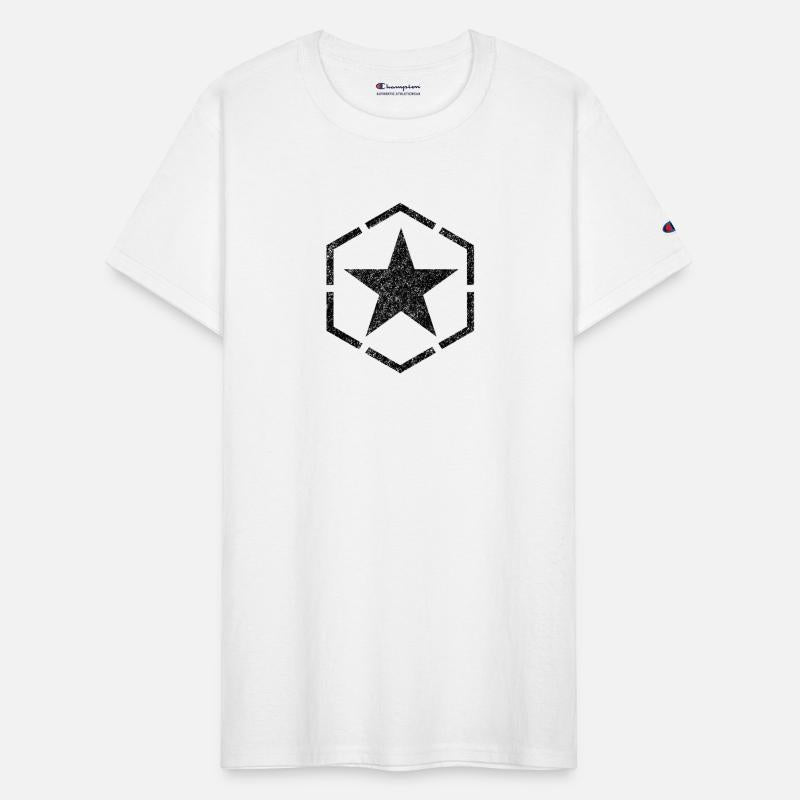 Sponge stencil Star inside hexagon