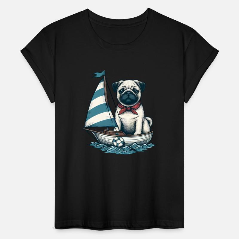 Summer sailing dinghy with pug