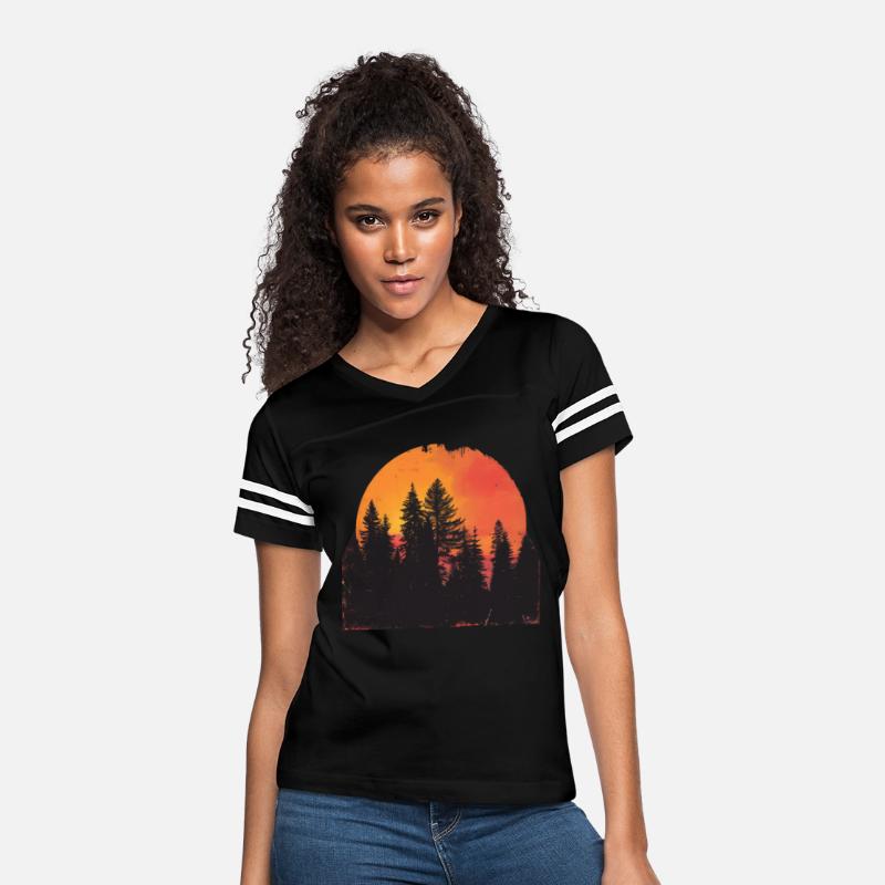Sunset Forest Silhouette Outdoor Retro 80s Vibe 2