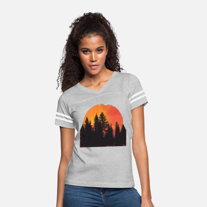Sunset Forest Silhouette Outdoor Retro 80s Vibe 2