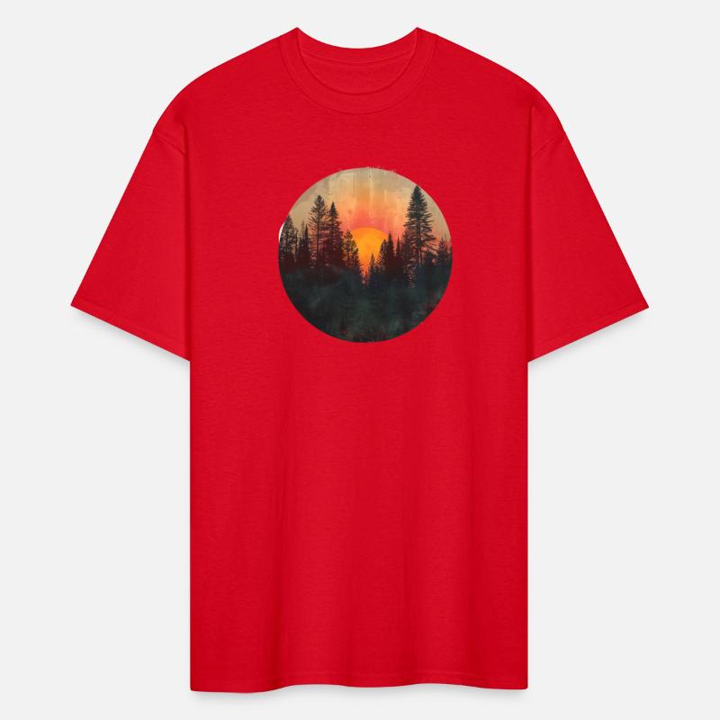 Sunset Forest Silhouette Outdoor Retro 80s Vibe 3