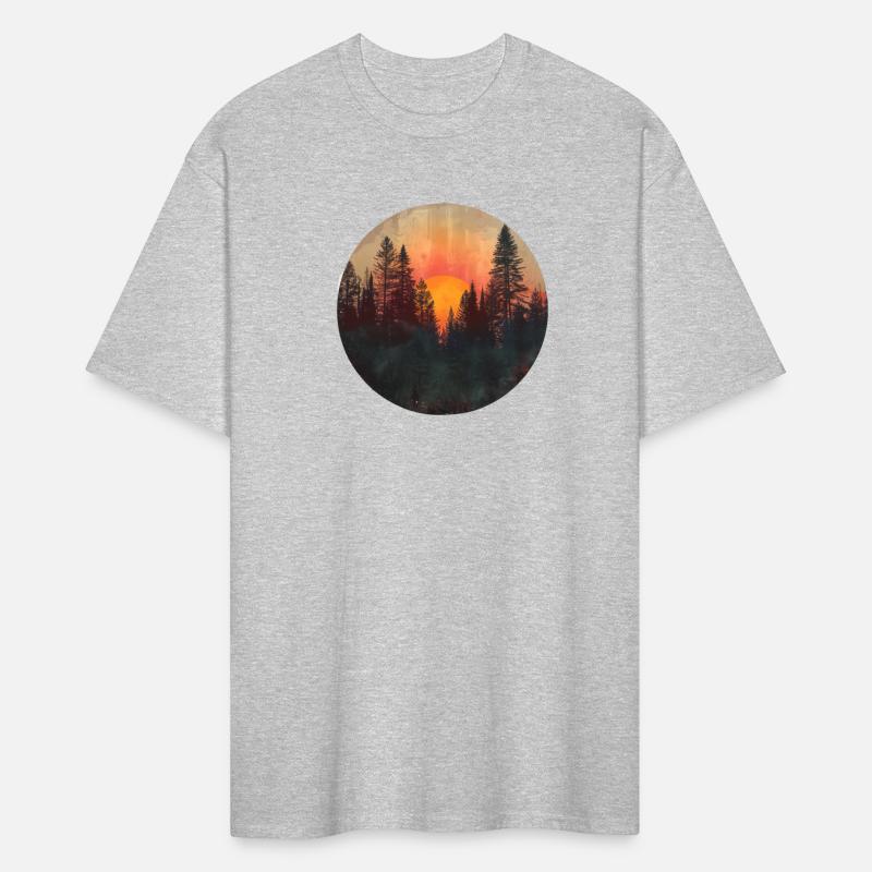 Sunset Forest Silhouette Outdoor Retro 80s Vibe 3