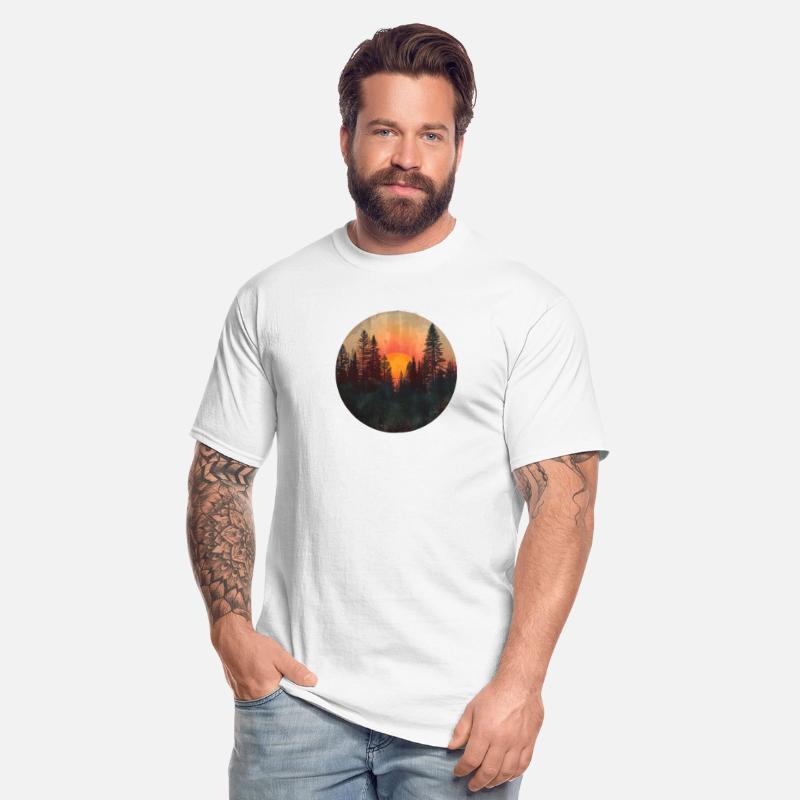 Sunset Forest Silhouette Outdoor Retro 80s Vibe 3