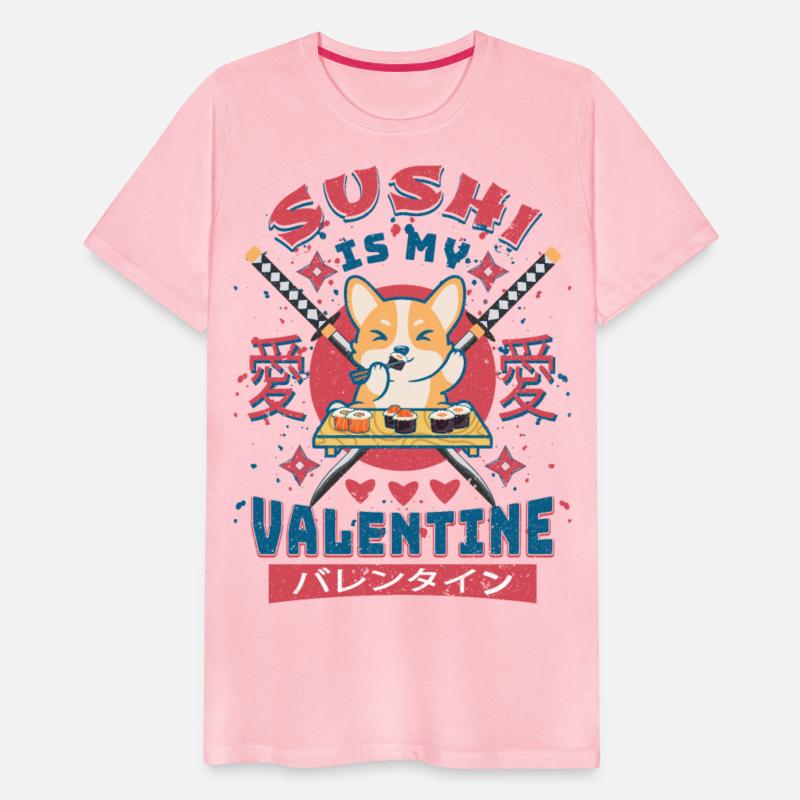 Sushi Is My Valentine-Cute Corgi Puppies Eating