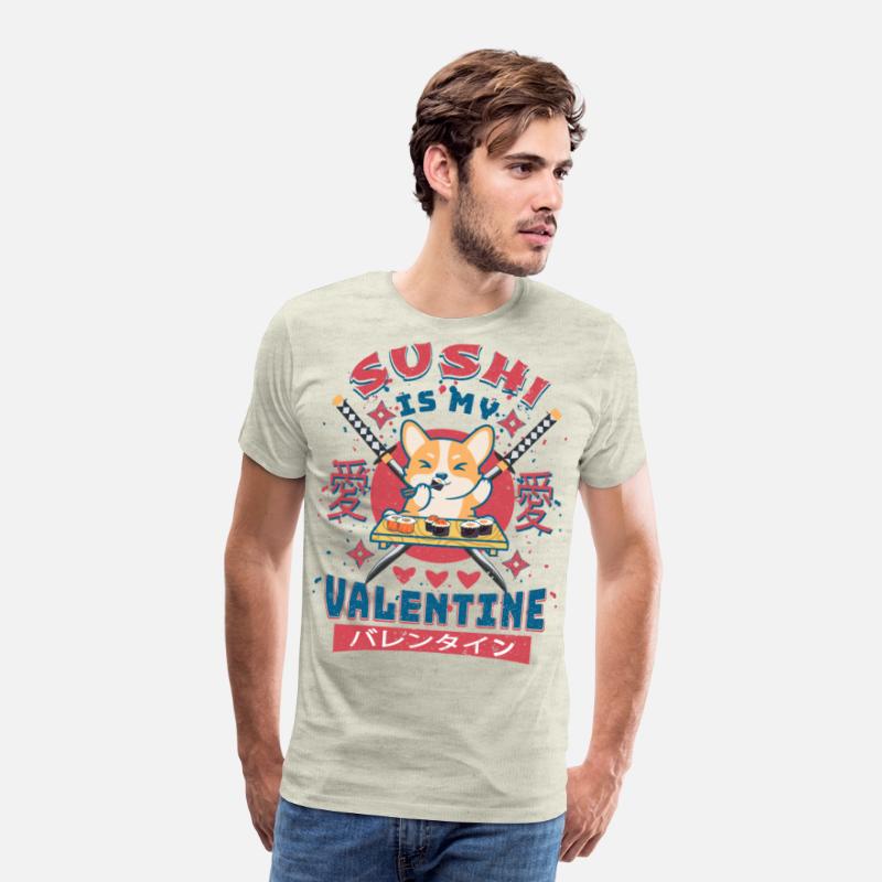 Sushi Is My Valentine-Cute Corgi Puppies Eating