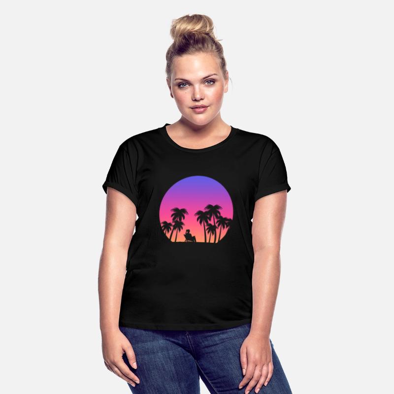 Synthwave Tropical Sunset Beach Lover