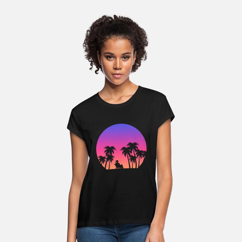 Synthwave Tropical Sunset Beach Lover