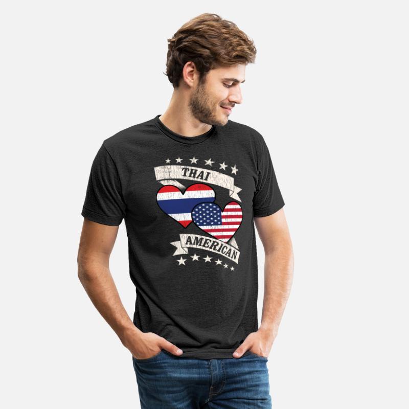 Thai American Heart Flags Thailand America