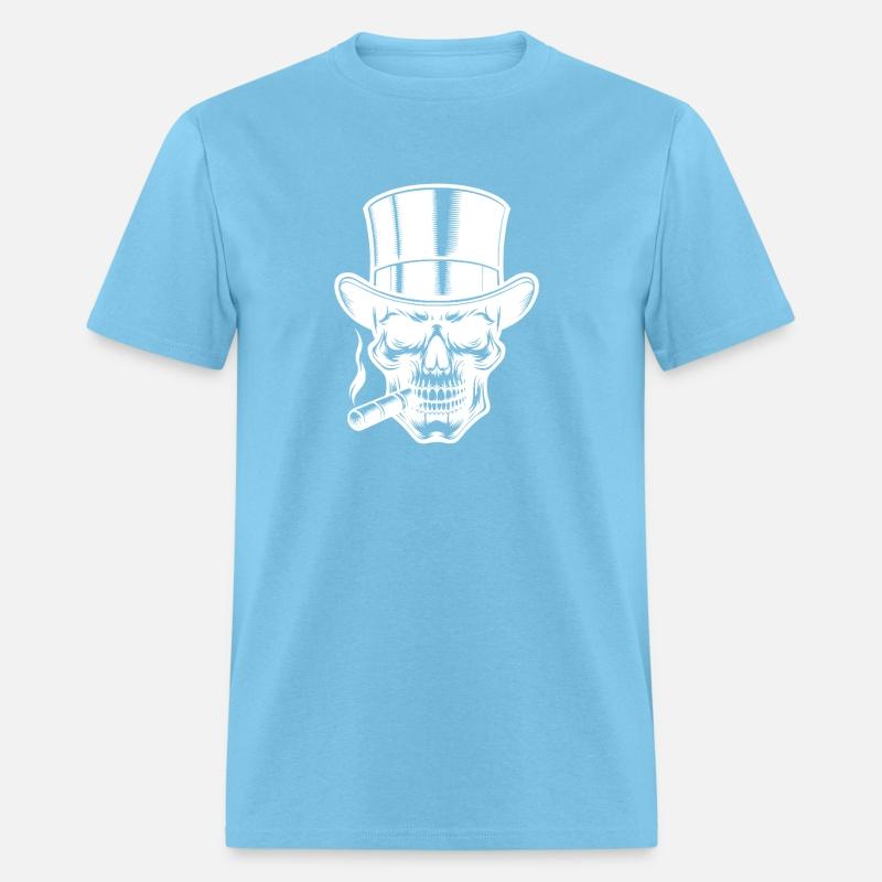 Top Hat Skull With Cigar Gangster Style