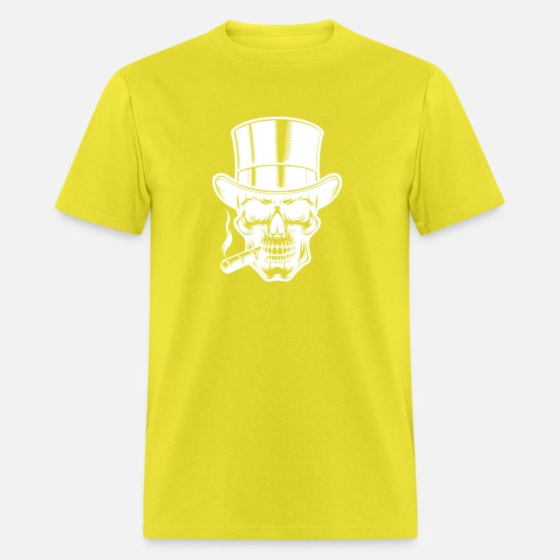Top Hat Skull With Cigar Gangster Style