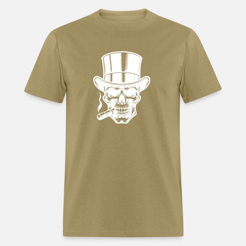 Top Hat Skull With Cigar Gangster Style