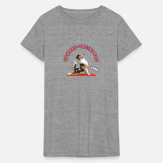 Upward Facing dog - australian shepherd dog