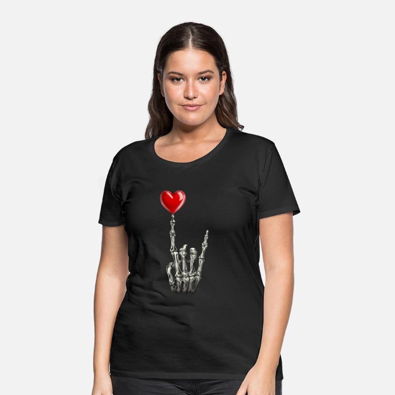 Valentines Rock Star Skeleton Hand Sign Heart