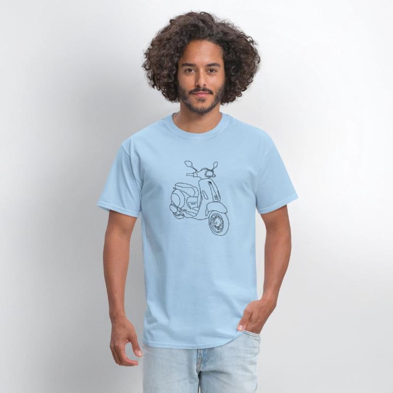 vespa Sprint left side black line art