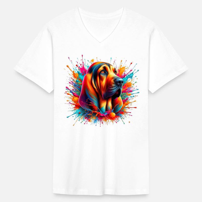 Vibrant Bloodhound Dog in Color Explosion Art