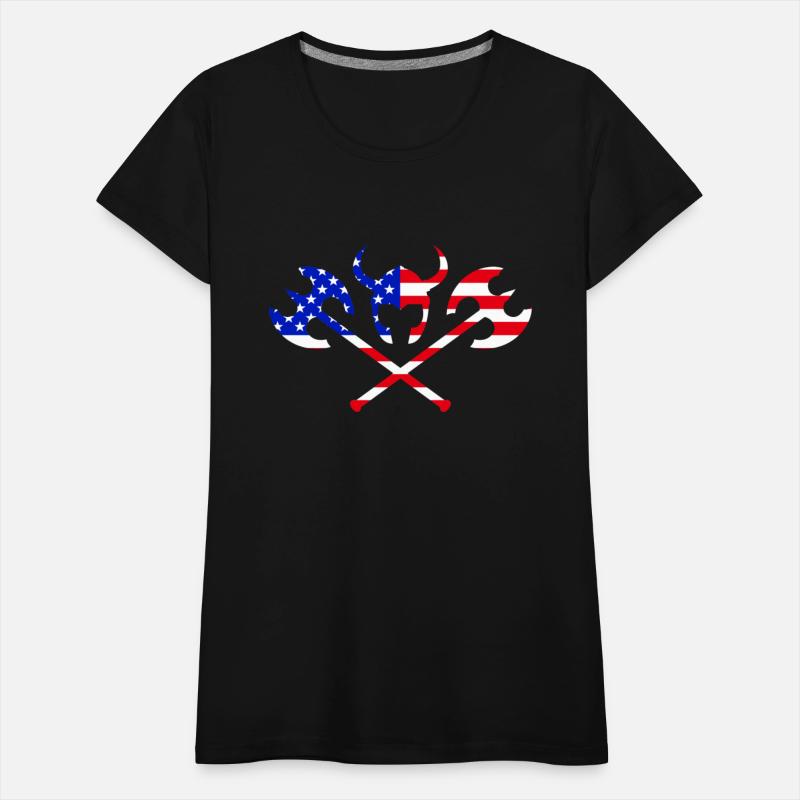 Viking helmet and two axes USA flag