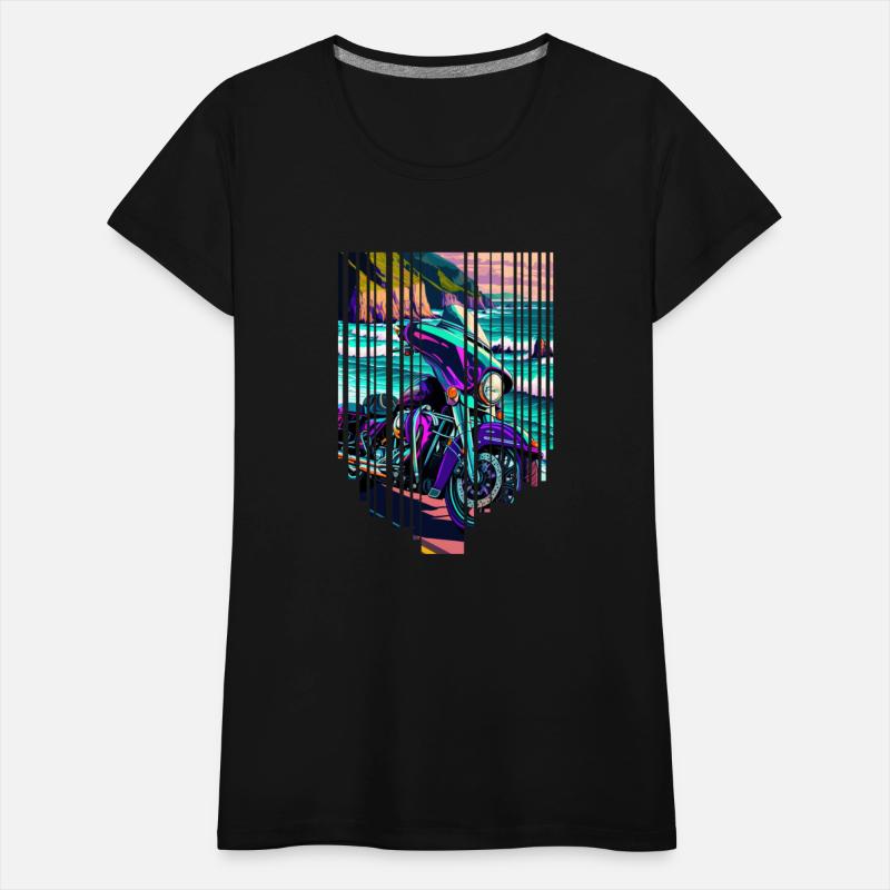 Vintage Motorcycle Biker Seascape