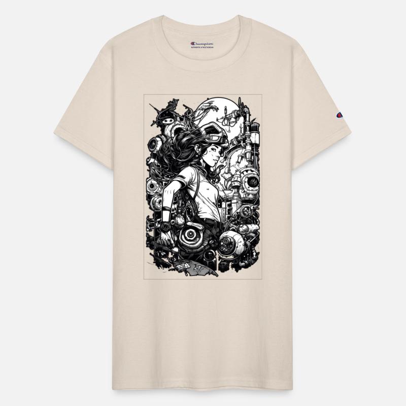 War, girl and battleship sci fi digital art,