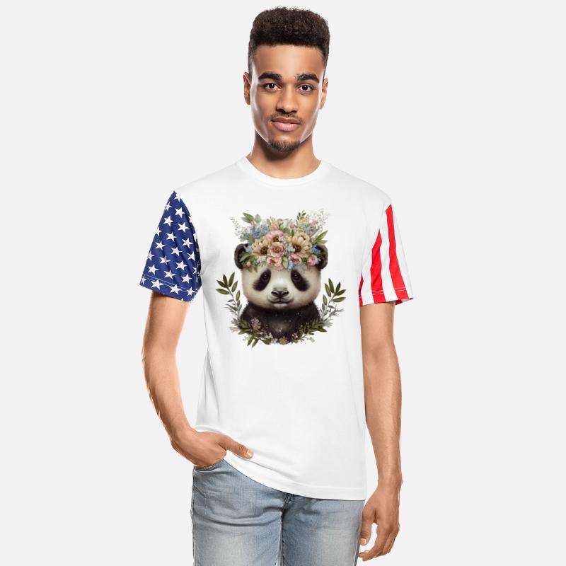 Watercolor Floral Baby Panda Cute