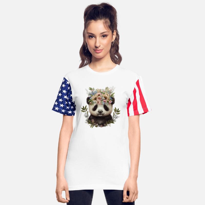 Watercolor Floral Baby Panda Cute