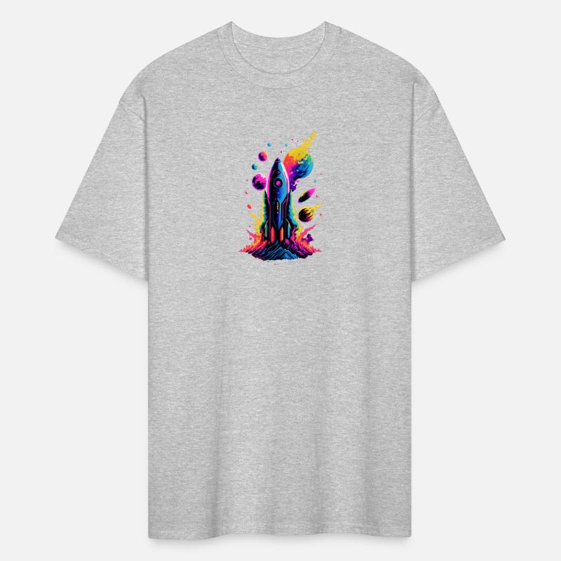 watercolor neon rocket