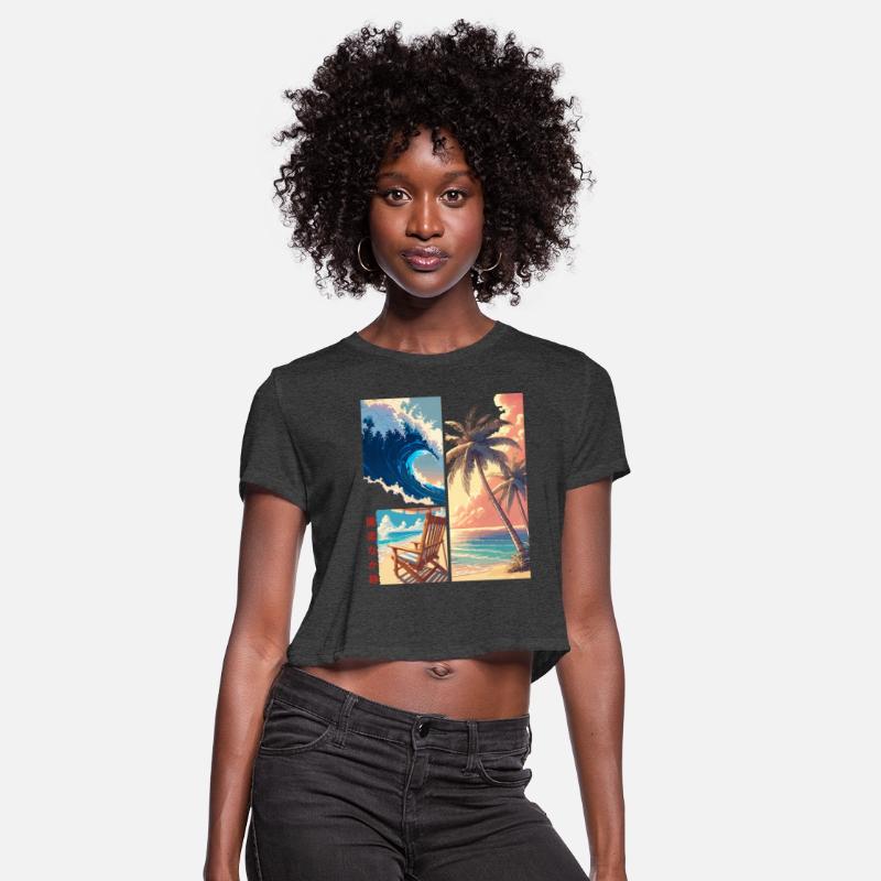 Waves, sunset and beach