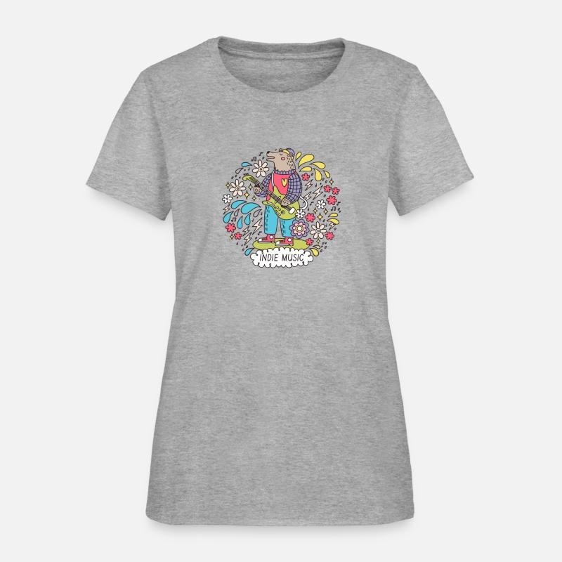 Whimsical Indie Music Bear - Floral Guitar Design