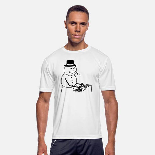 Winter DJ Snowman Mixer Mixing Console Music Party