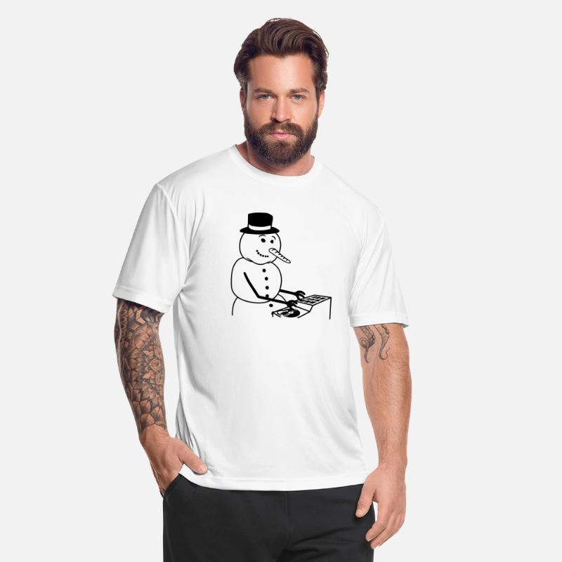 Winter DJ Snowman Mixer Mixing Console Music Party