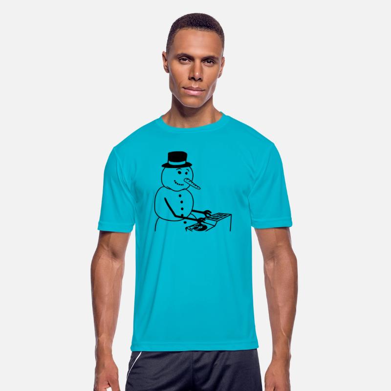 Winter DJ Snowman Mixer Mixing Console Music Party