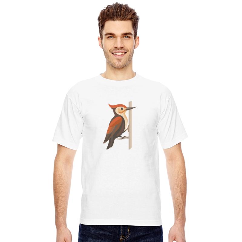 Woodpecker on a Tree Trunk – Stylized Bird Motif